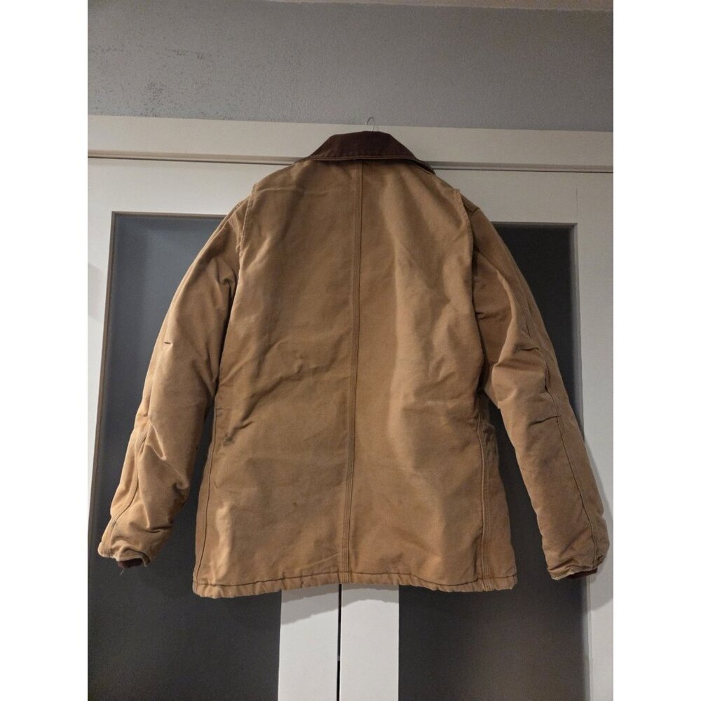 Vtg Carhartt Arctic Duck Canvas Chore Jacket Mens XL Brown Quilted Lined - Picture 2 of 16